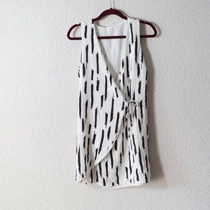 Black and white wrap dress